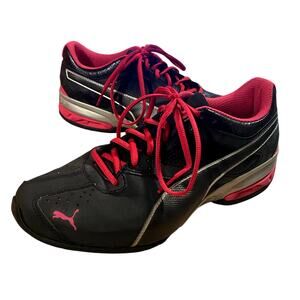 Puma Tazon 6 Womens Cross Training Sneakers 10 Black Pink Lace Up